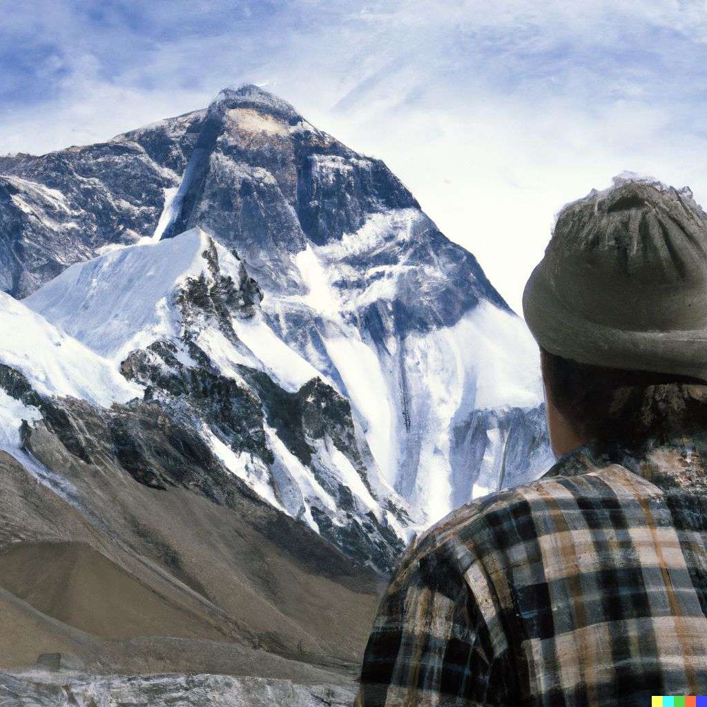 someone gazing at Mount Everest, photograph taken by Terry Richardson